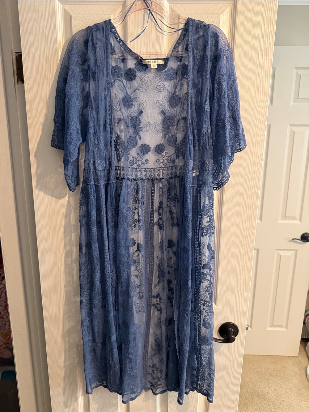 miami Blue Lace Overlay Tunic